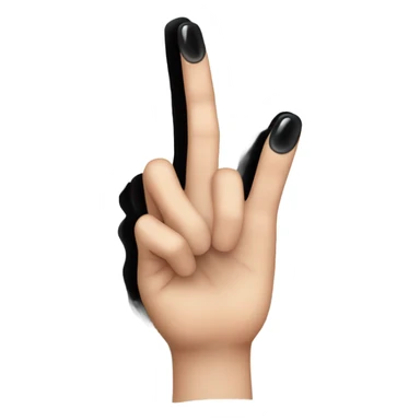 Middle finger with black nail polish sticker