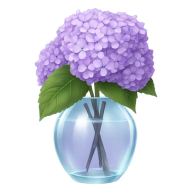 Lilac Hydrangeas in crystal vase sticker