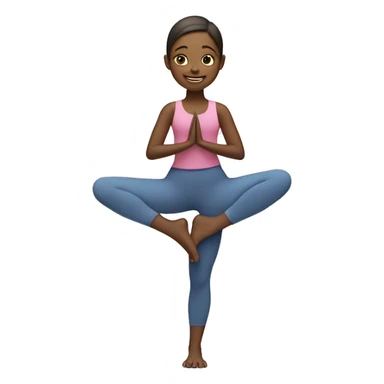 smiling girl in yoga outfit Virabhadrasana sticker