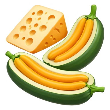 zucchini made out of cheese sticker