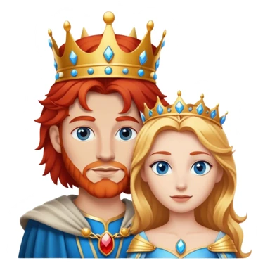 Red hair king, blonde queen, blue eyes sticker