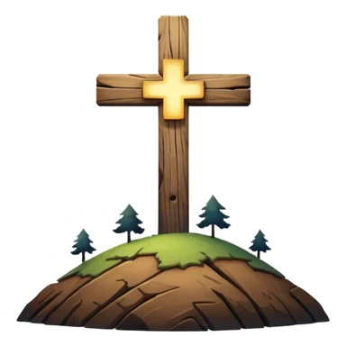 A bright cross on a hill sticker