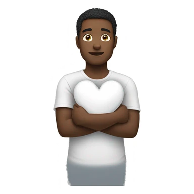 😢 holding a white heart sticker