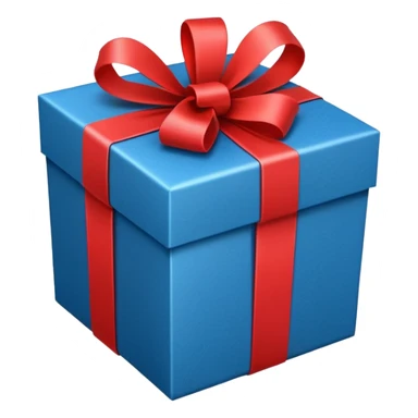 blue gift box with ribbon sticker