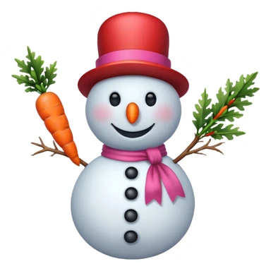 Red snowman with pink bow sticker