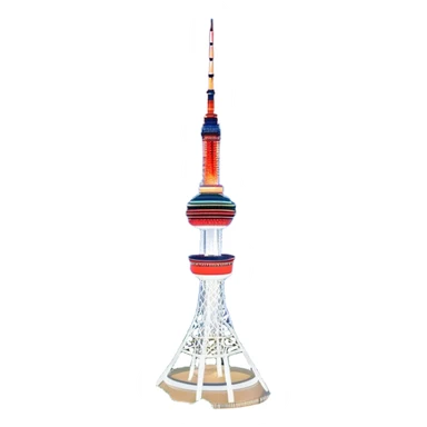 N Seoul Tower Landmark Emoji – Showing the tower atop Namsan Mountain with city lights in the background. sticker