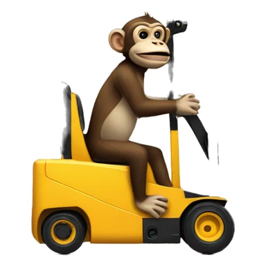 Monkey driving forklift sticker