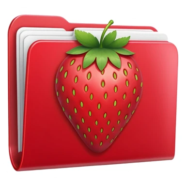 file folder with strawberry picture on front  sticker