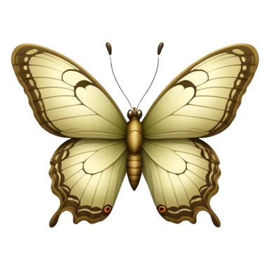 Cinematic realistic khaki butterfly sticker