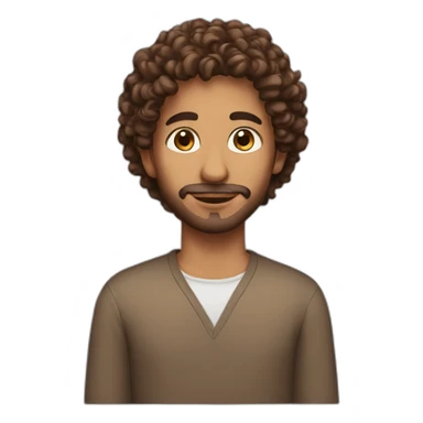 arab with brown curly hair sticker