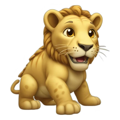 Tortue sur un lion sticker