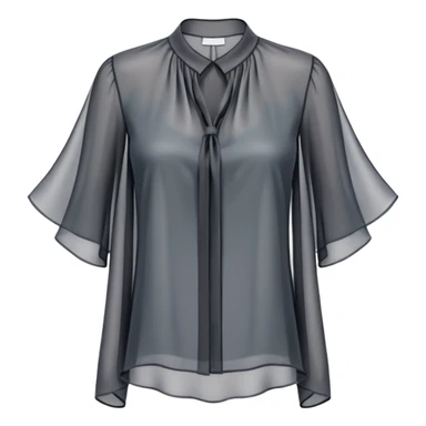 Dark grey translucent womens blouse sticker