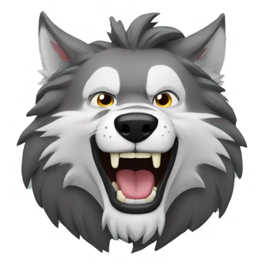 Lobo gris riendo sticker