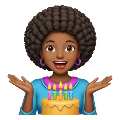Classic mustang dark women with short Afro sing happy birthday sticker