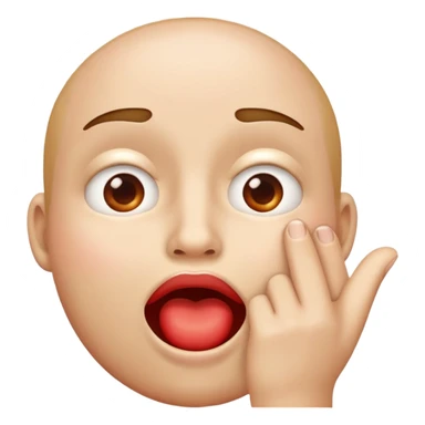 emoji style face fusing hand over mouth and flushed face, hand over mouth, wide open eyes, red cheeks sticker