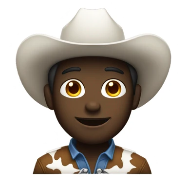 dark-skinned cowboy and white hat sticker