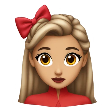 Ariana Grande wearing a red gown and pouting  sticker