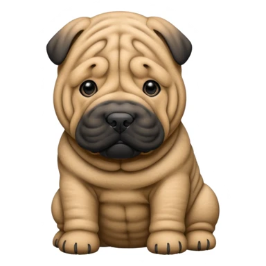 Shar Pei black sticker