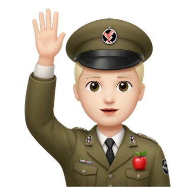 Apple person emoji doing a nazi salute sticker