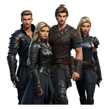 castle battle with diverse warriors sticker