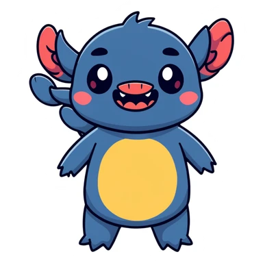 funny Stitch face making silly expression sticker
