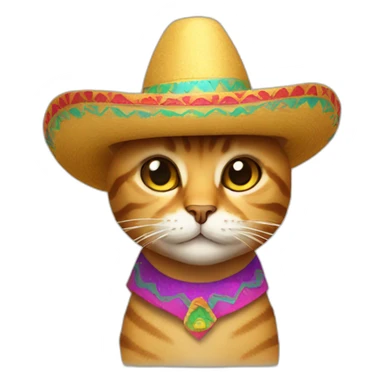 Cat with sombrero sticker