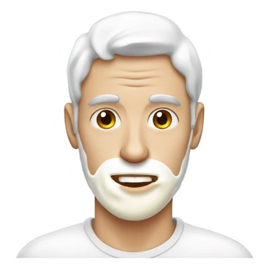 Caucasian man covered in milk sticker