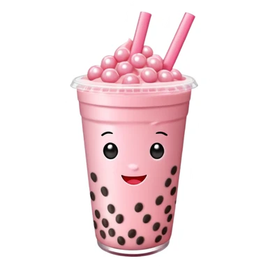 strawberry boba milk tea sticker