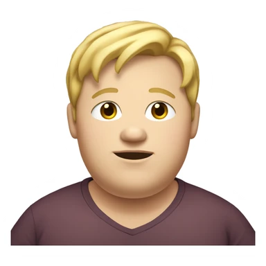Obese, young male, blonde-haired sticker