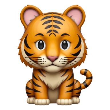 wood carved mini tiger brown sticker