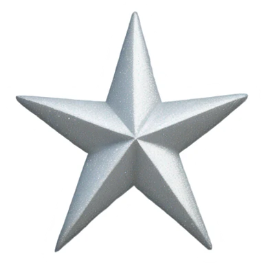 A silver sparkle four-pointed star sticker