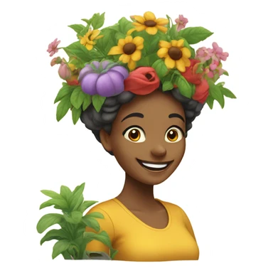growth, garden on their brain, happy face, woman sticker