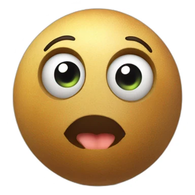 3d sphere with a cartoon potatoes texture with big playful eyes sticker