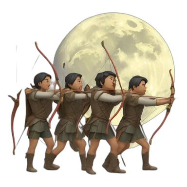Four archers Shorting to the moon sticker