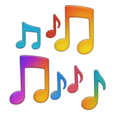 colorful music notes sticker