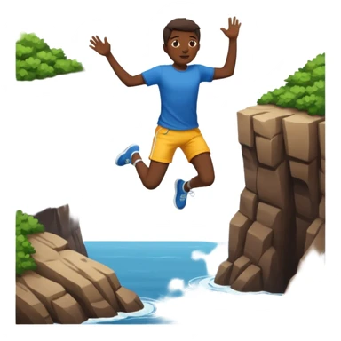 Person jumping off cliff suside  sticker