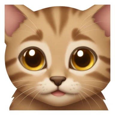 small brown  kittens with brown eyes, cuddling  sticker