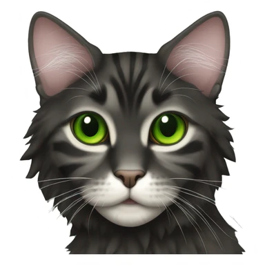 Black only maincoon cat green eyes full body sticker