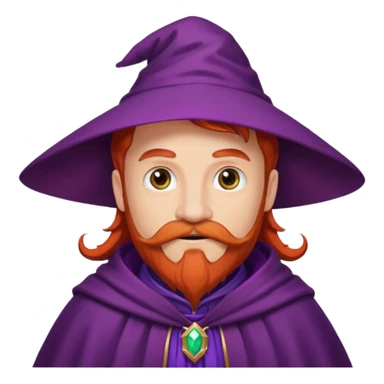 red haired wizard with mustache, purple cloack sticker