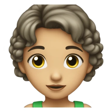 Niña pecosa, con ojos verdes, mirando el movil sticker