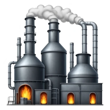 factory with furnaces sticker