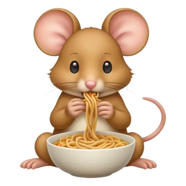 mouse eating noodle sticker