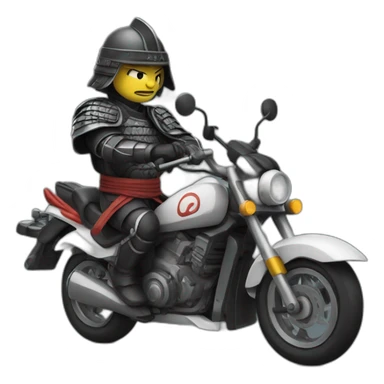 Samurai riding a motorbike sticker