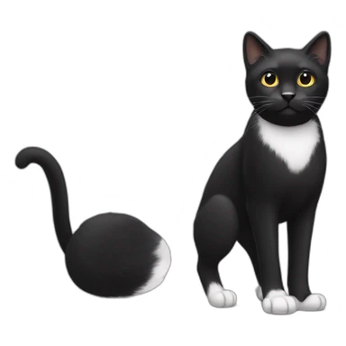 Black cat with white legs and black nose sticker