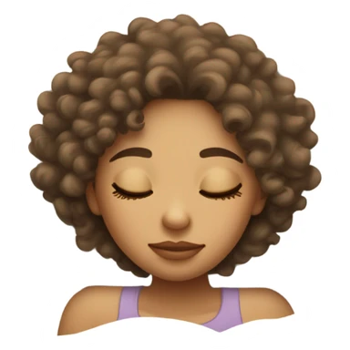 Light skin Curly hair girl sleeping on pillow in bed sticker