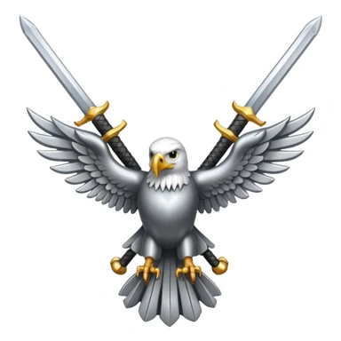 Silver eagle with crossed sabers sticker