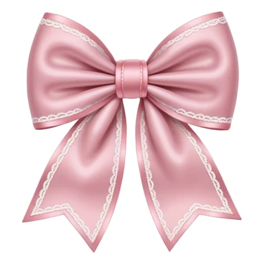 light pink bow with white lace sticker