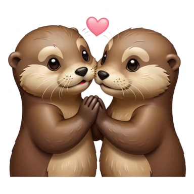 Kissing otters  sticker