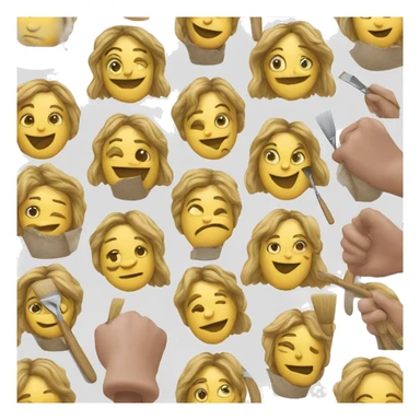 emoji de un pintor de casa con una brocha en la mano en diferentes estilos sticker