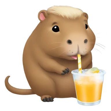 Capybara drinking boba sticker